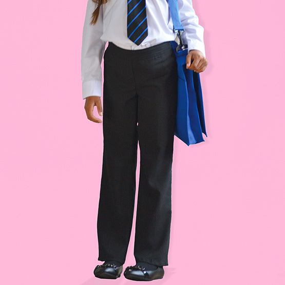 Senior Girls' Slim Fit School Trousers - Navy – David Luke Ltd